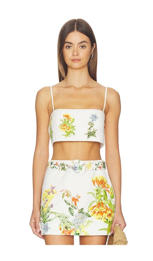 HEMANT AND NANDITA Bustier Top in White by HEMANT&NANDITA