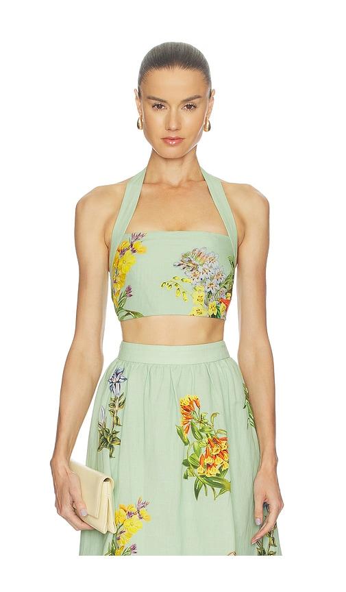 HEMANT AND NANDITA Crop Top in Mint by HEMANT&NANDITA