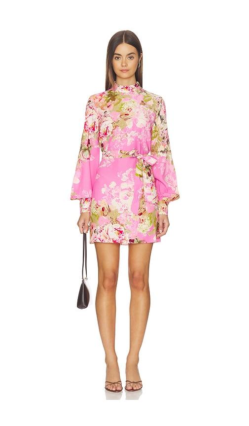 HEMANT AND NANDITA Dress With Belt in Pink by HEMANT&NANDITA