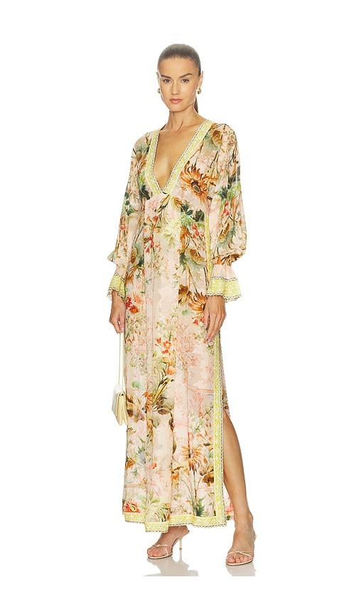 HEMANT AND NANDITA Kaftan Maxi Dress in Cream by HEMANT&NANDITA HEMANT AND NANDITA Kaftan Maxi Dress in Cream by HEMANT&NANDITA
