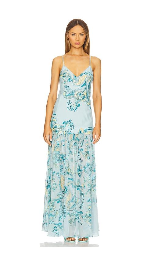 HEMANT AND NANDITA Maxi Dress in Baby Blue by HEMANT&NANDITA