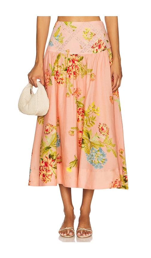 HEMANT AND NANDITA Midi Skirt in Blush by HEMANT&NANDITA