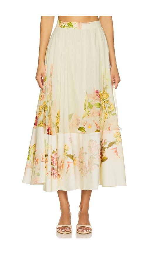 HEMANT AND NANDITA Midi Skirt in Lemon by HEMANT&NANDITA