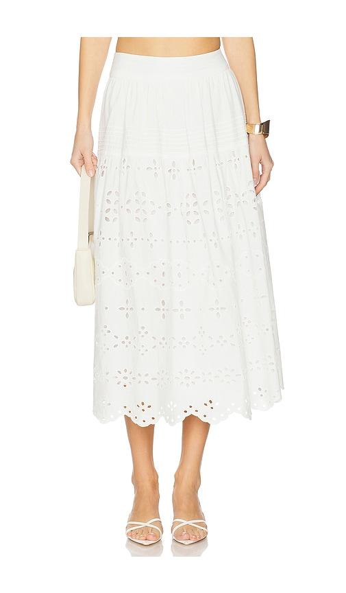 HEMANT AND NANDITA Midi Skirt in White by HEMANT&NANDITA