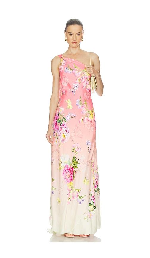 HEMANT AND NANDITA One Shoulder Sash Dress in Pink by HEMANT&NANDITA