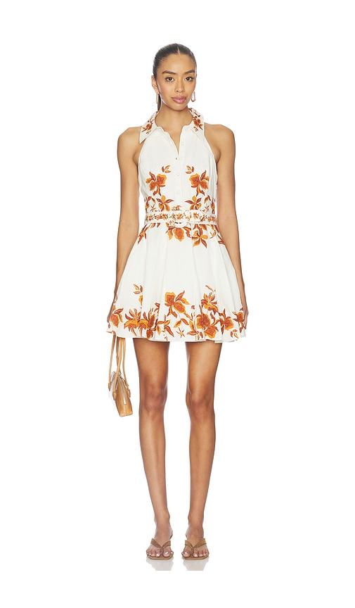 HEMANT AND NANDITA Short Dress With Buckle Belt in Ivory by HEMANT&NANDITA