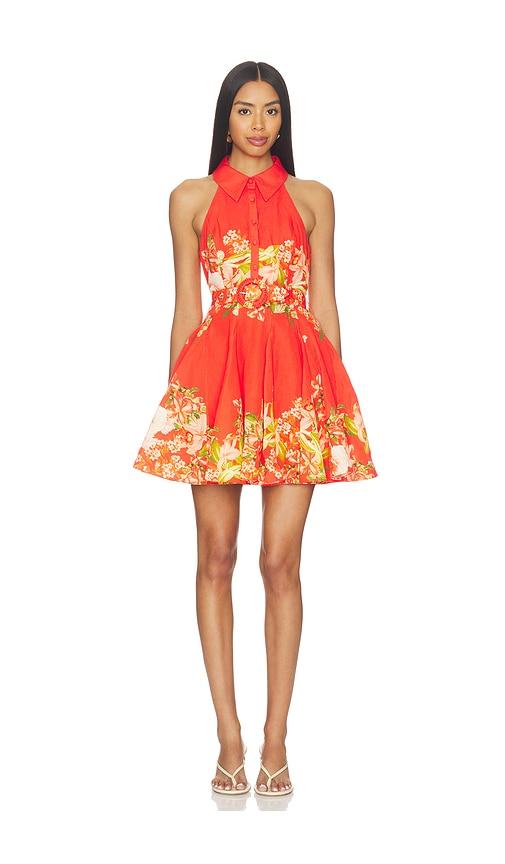 HEMANT AND NANDITA Short Dress With Buckle Belt in Orange by HEMANT&NANDITA