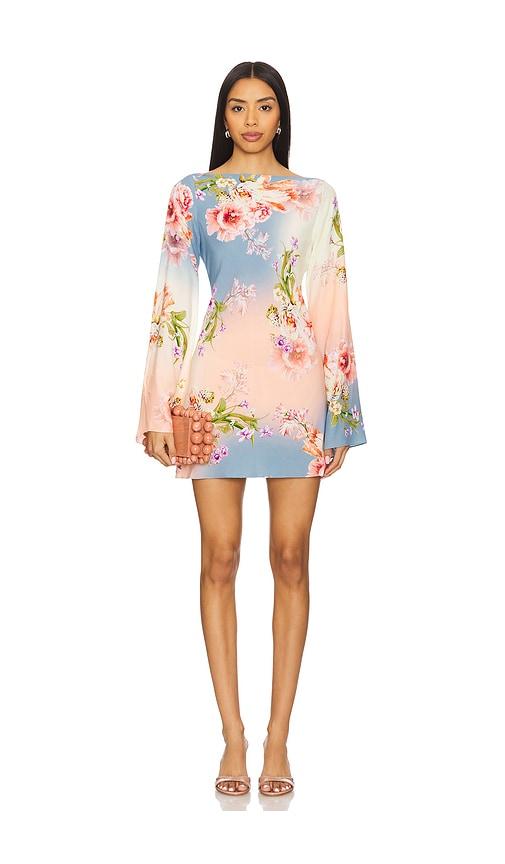 HEMANT AND NANDITA Short Dress in Peach,Blue by HEMANT&NANDITA