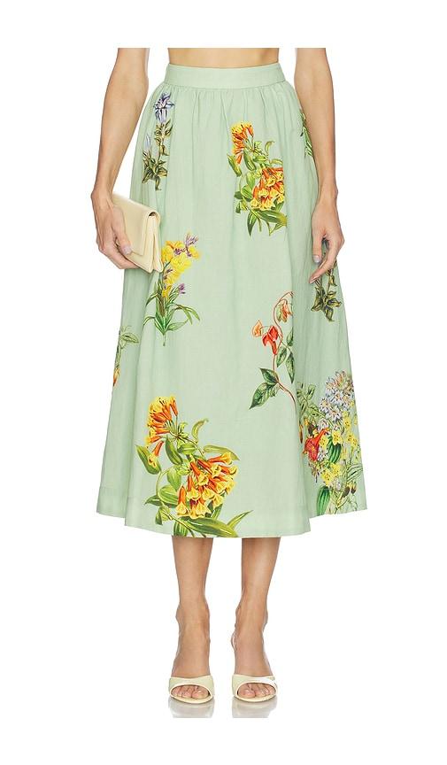 HEMANT AND NANDITA Skirt in Mint by HEMANT&NANDITA