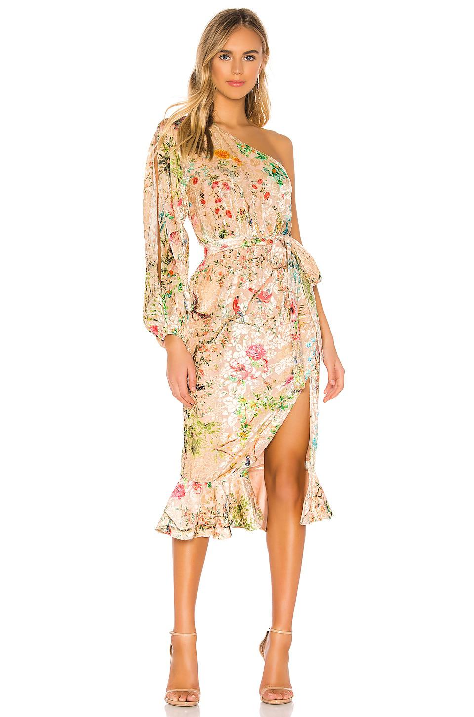 HEMANT AND NANDITA Veena Dress in Cream by HEMANT&NANDITA