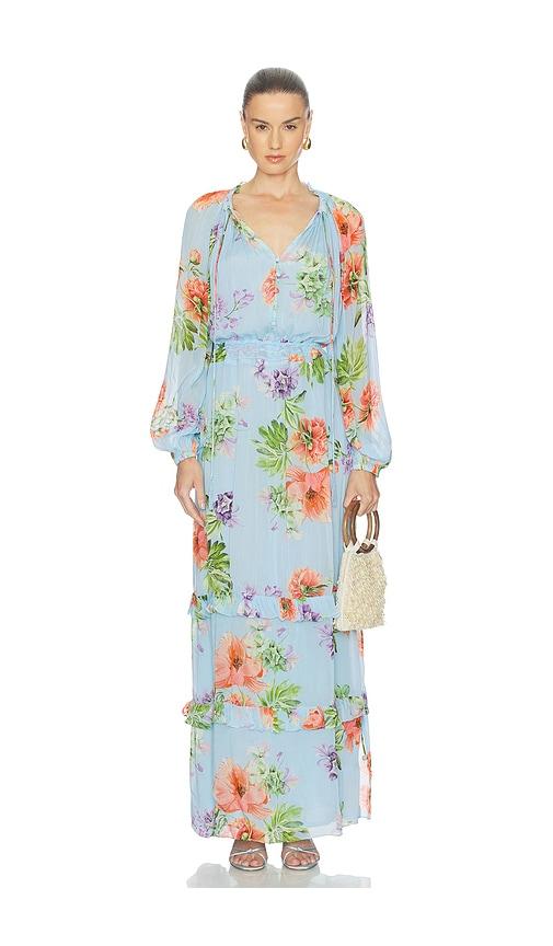 HEMANT AND NANDITA Waist Detail Maxi Kaftan With Slip in Baby Blue by HEMANT&NANDITA