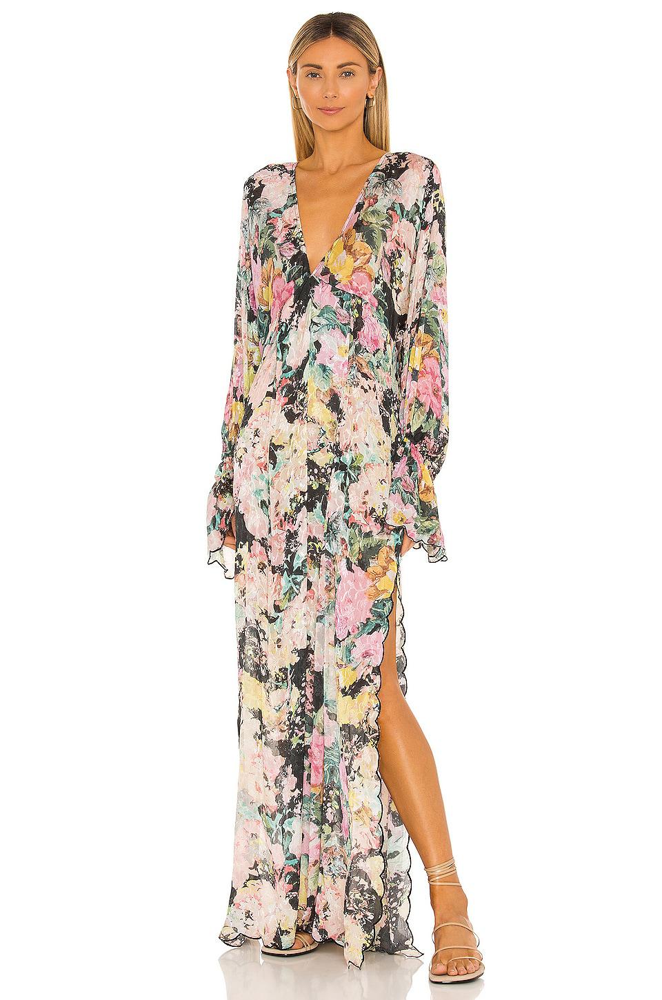 HEMANT AND NANDITA X REVOLVE Teien Caftan in Pink by HEMANT&NANDITA