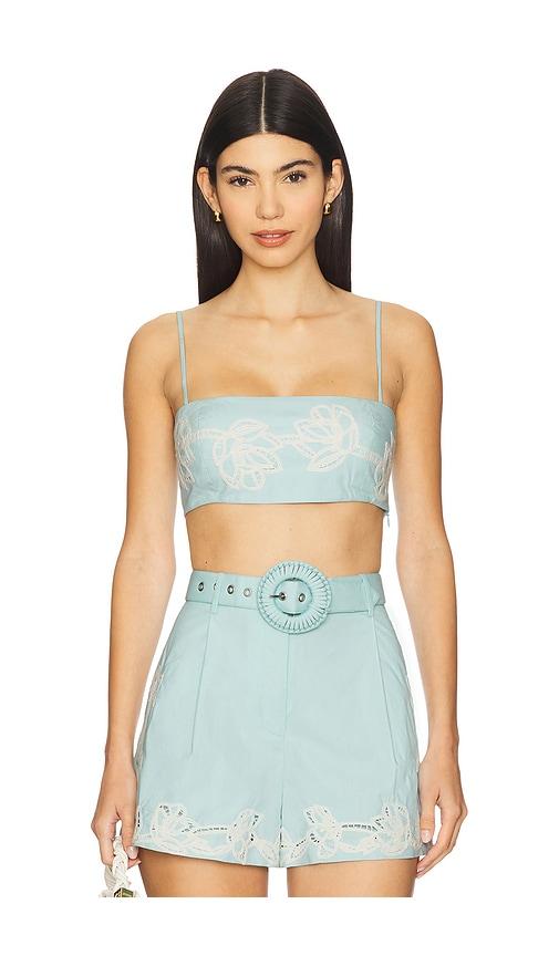 HEMANT AND NANDITA x REVOLVE Bandeau in Baby Blue by HEMANT&NANDITA