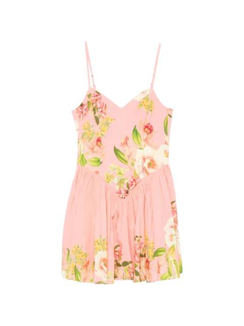 Lena floral-print pleated mini dress by HEMANT&NANDITA