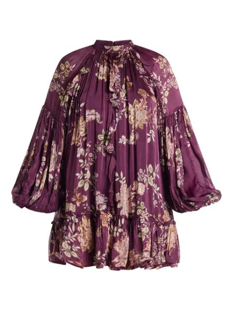 Savi ruffled floral mini dress by HEMANT&NANDITA