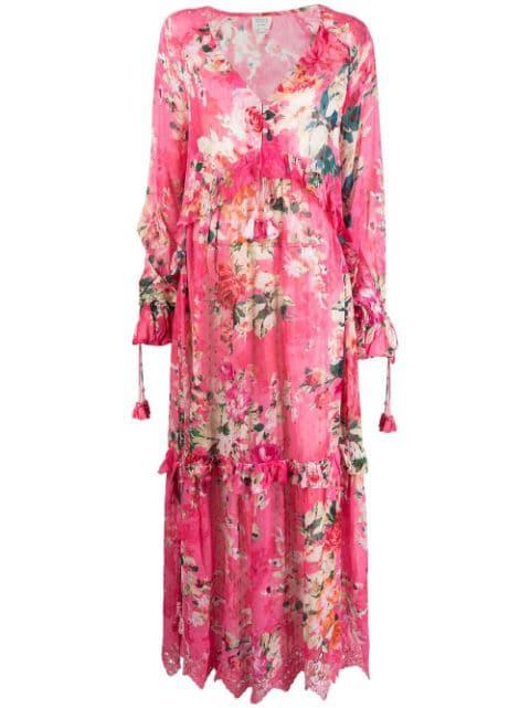Tula floral-print tiered dress by HEMANT&NANDITA