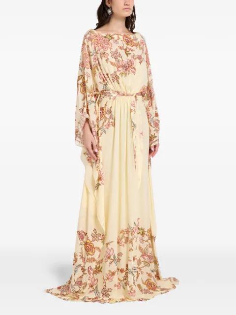 floral belted maxi dress by HEMANT&NANDITA