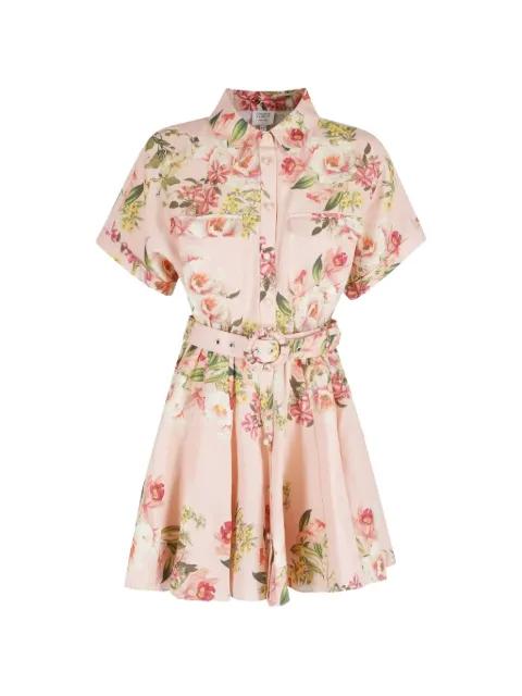 floral-print belted dress by HEMANT&NANDITA
