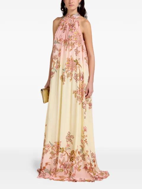 floral-print halter-neck maxi dress by HEMANT&NANDITA