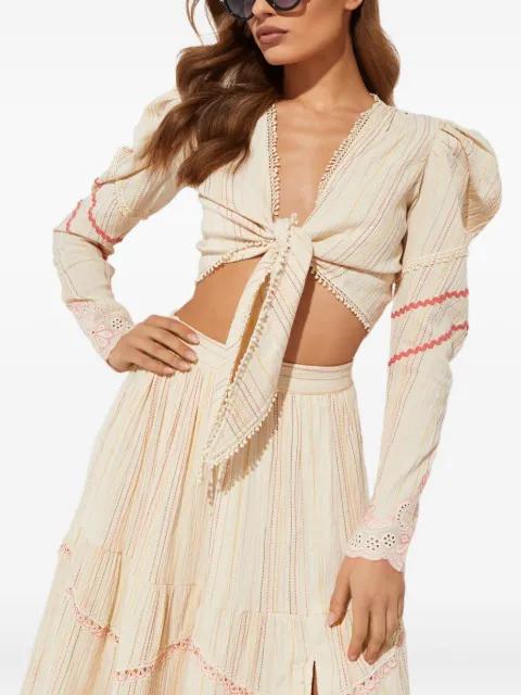 puff-sleeve linen blouse by HEMANT&NANDITA