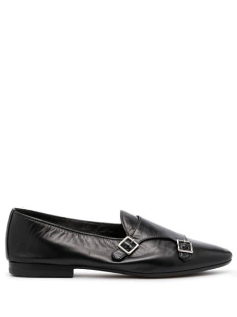 buckle detail leather slippers by HENDERSON BARACCO