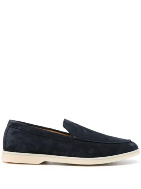 logo-embroidered suede loafers by HENDERSON BARACCO