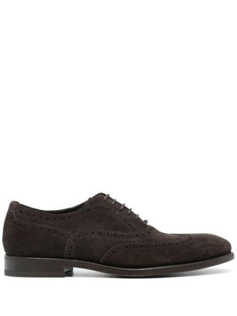 stacked-heel suede brogues by HENDERSON BARACCO