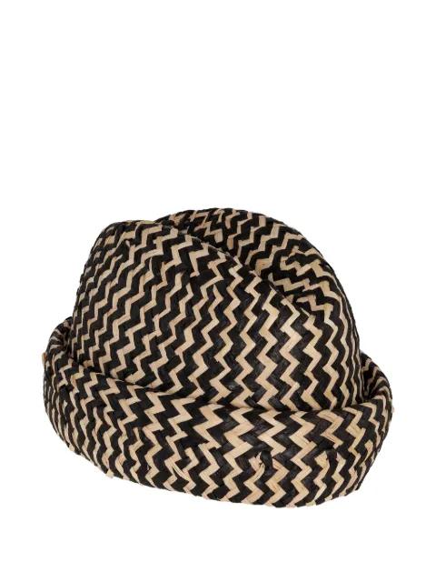 Newspaper zigzag-woven hat by HENRIK VIBSKOV