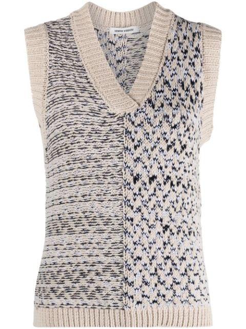 V-neck knitted vest by HENRIK VIBSKOV