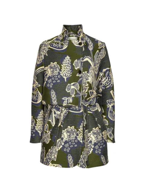 Wheel jacquard-woven belted jacket by HENRIK VIBSKOV