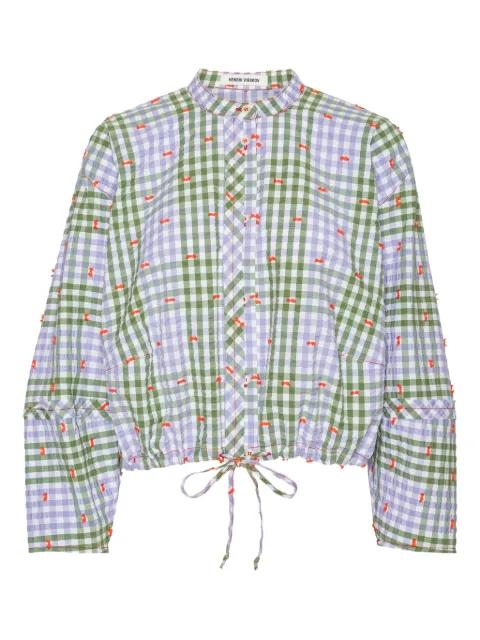 checked gathered blouse by HENRIK VIBSKOV