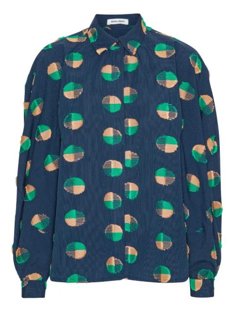 circle-jacquard layered shirt by HENRIK VIBSKOV