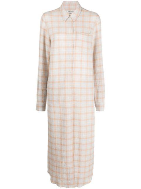 curry-check print shirt dress by HENRIK VIBSKOV
