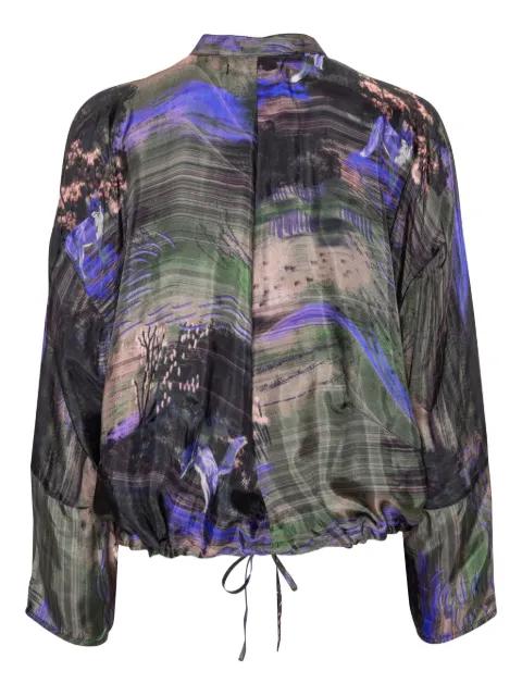 drawstring patterned blouse by HENRIK VIBSKOV
