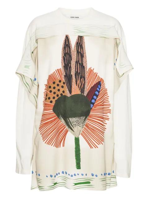 feather-print long-sleeved T-shirt by HENRIK VIBSKOV