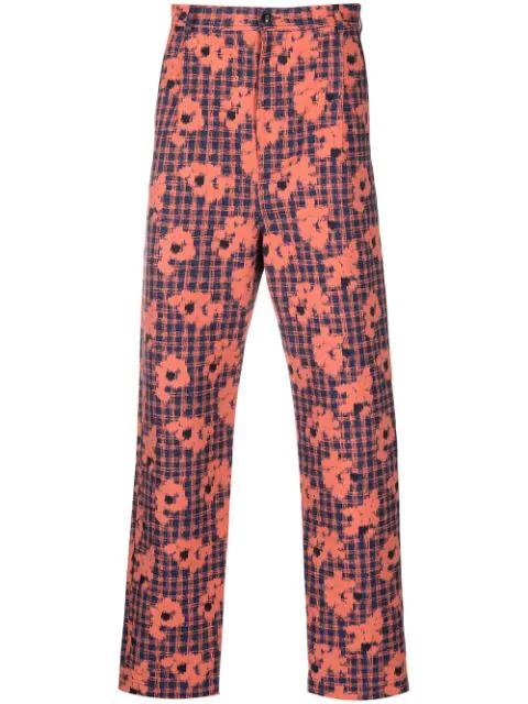 floral-print slim-cut trousers by HENRIK VIBSKOV