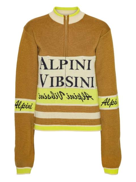 half-zip lettering sweater by HENRIK VIBSKOV