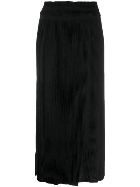 high-waisted pleated midi skirt by HENRIK VIBSKOV