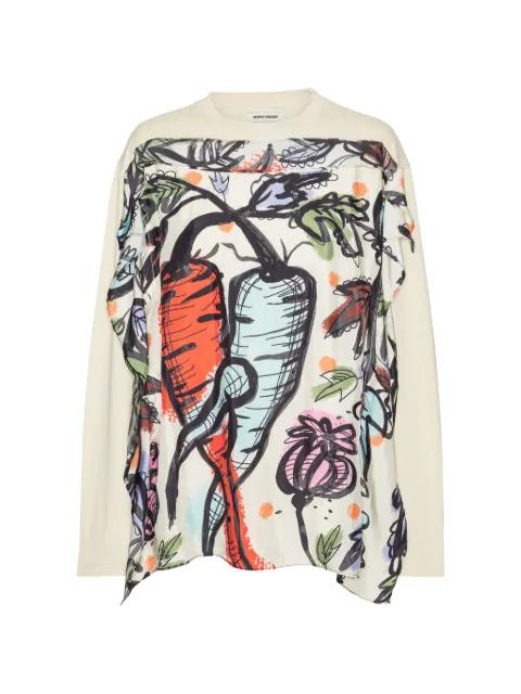 long-sleeved graphic T-shirt by HENRIK VIBSKOV