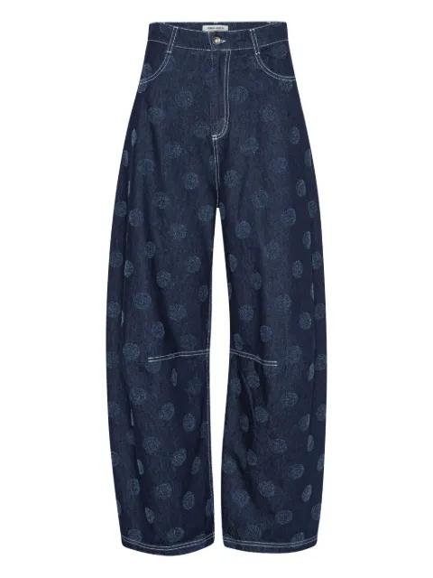 needle-punch dot jeans by HENRIK VIBSKOV
