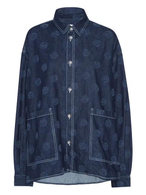 needle-punch dotted denim shirt by HENRIK VIBSKOV