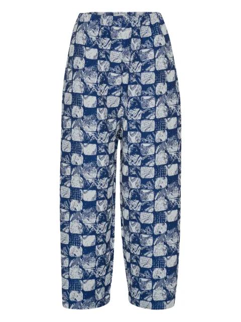 patterned elasticated waistband trousers by HENRIK VIBSKOV