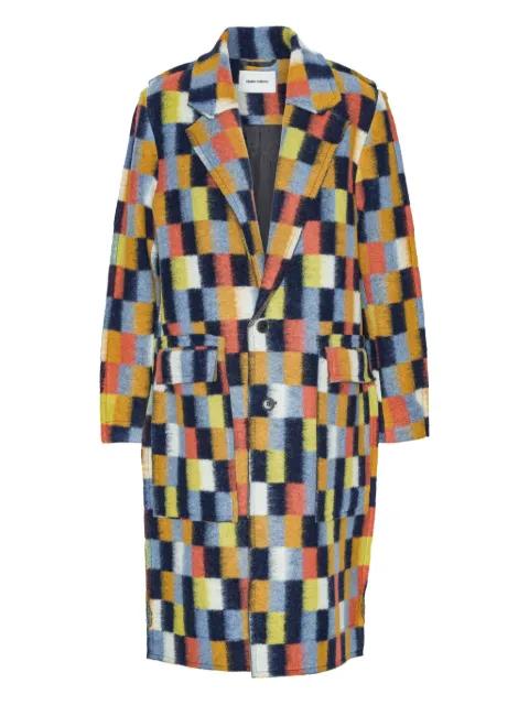 square-motif single-breasted coat by HENRIK VIBSKOV