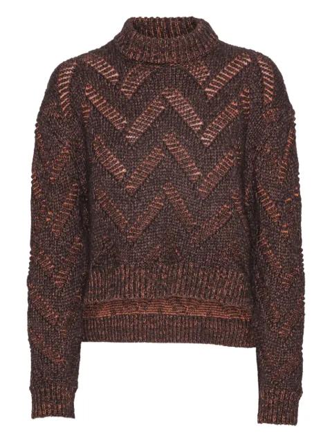 turtleneck chevron-pattern sweater by HENRIK VIBSKOV