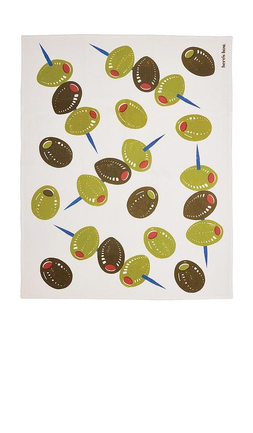 Here's How The Emmy Tea Towel in Olive by HERE'S HOW