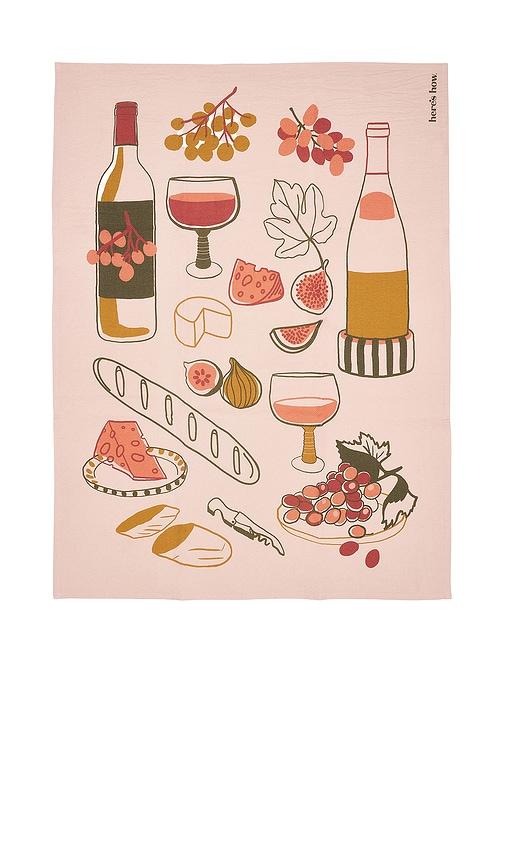 Here's How The Emmy Tea Towel in Pink by HERE'S HOW