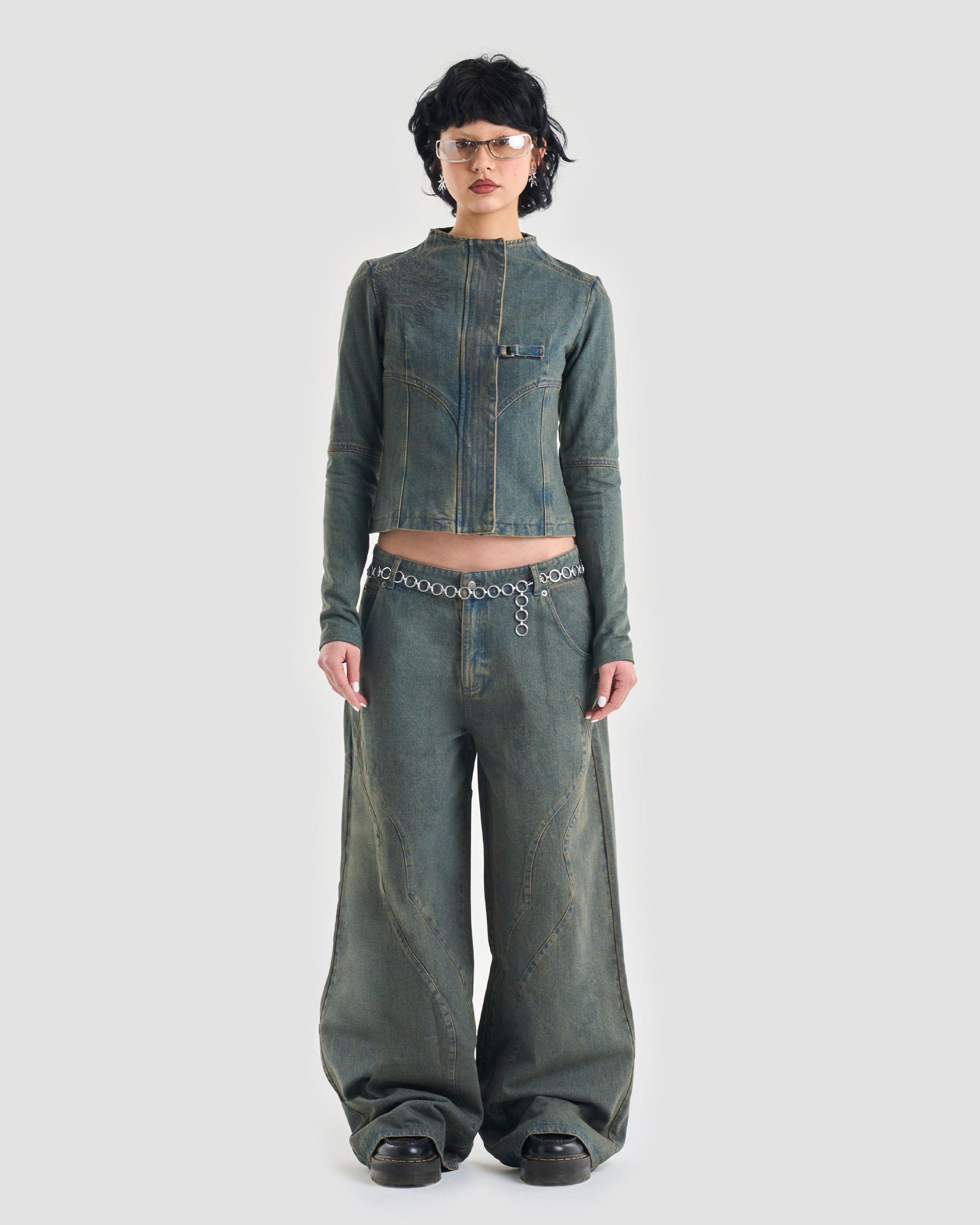 Fossilised Wide Leg Jeans by HERETIC NINE