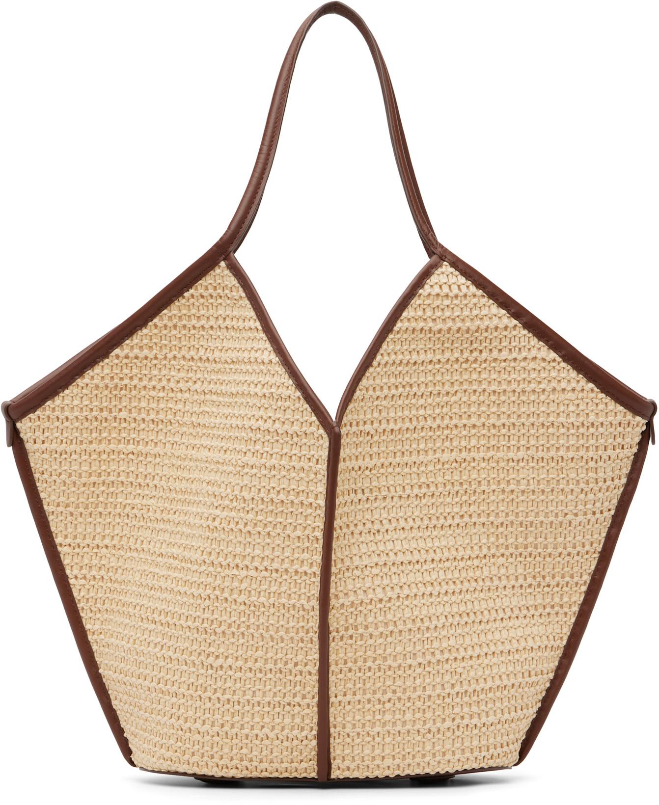 Beige Calella Raffia Tote by HEREU