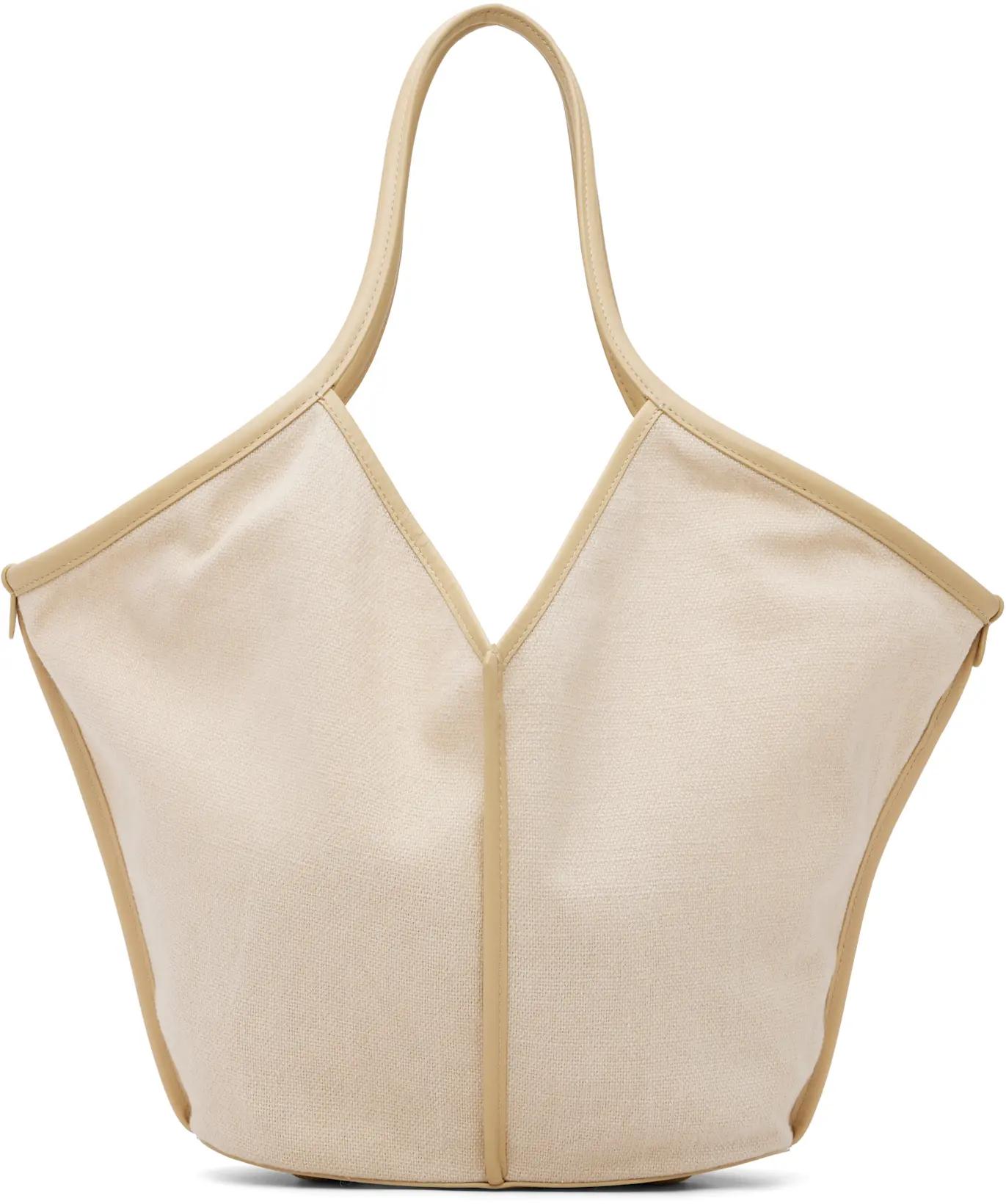 Beige Calella Soft Linen Tote by HEREU