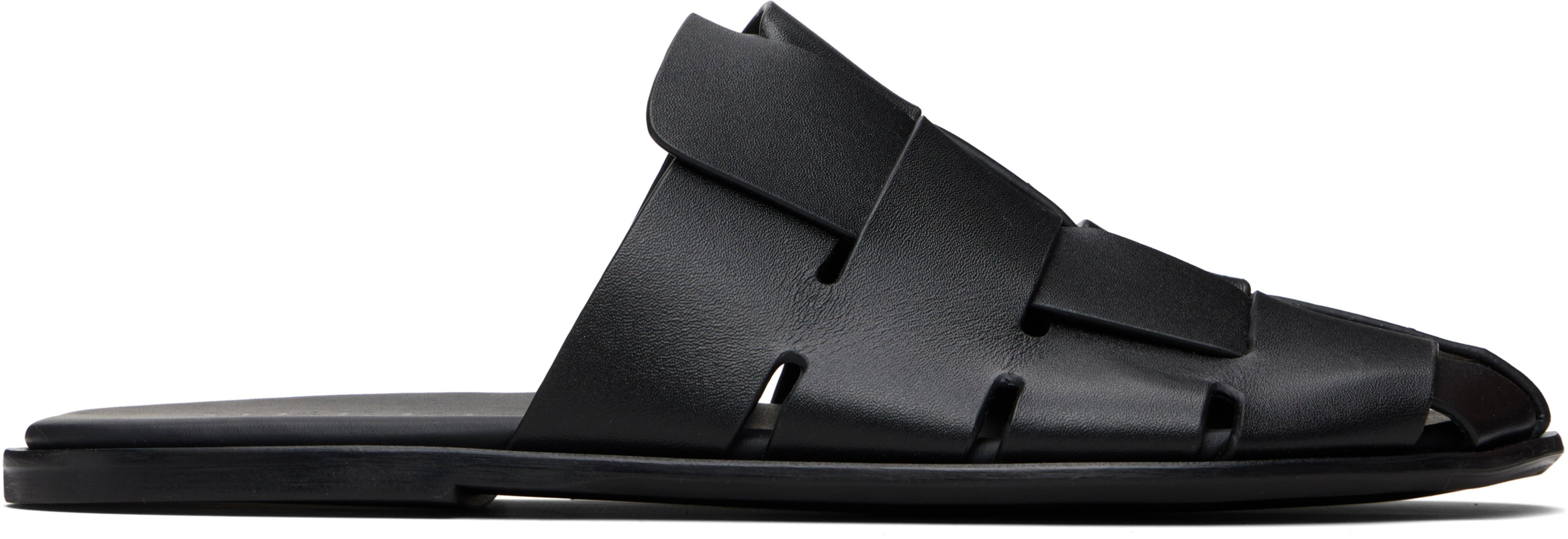 Black Dira Slim Slip-on Loafers by HEREU
